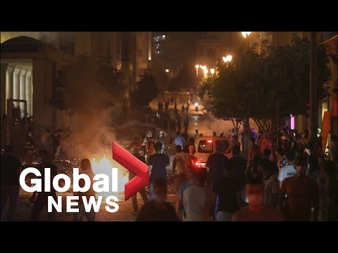 Beirut explosion: Protesters take to city streets following devastating blast