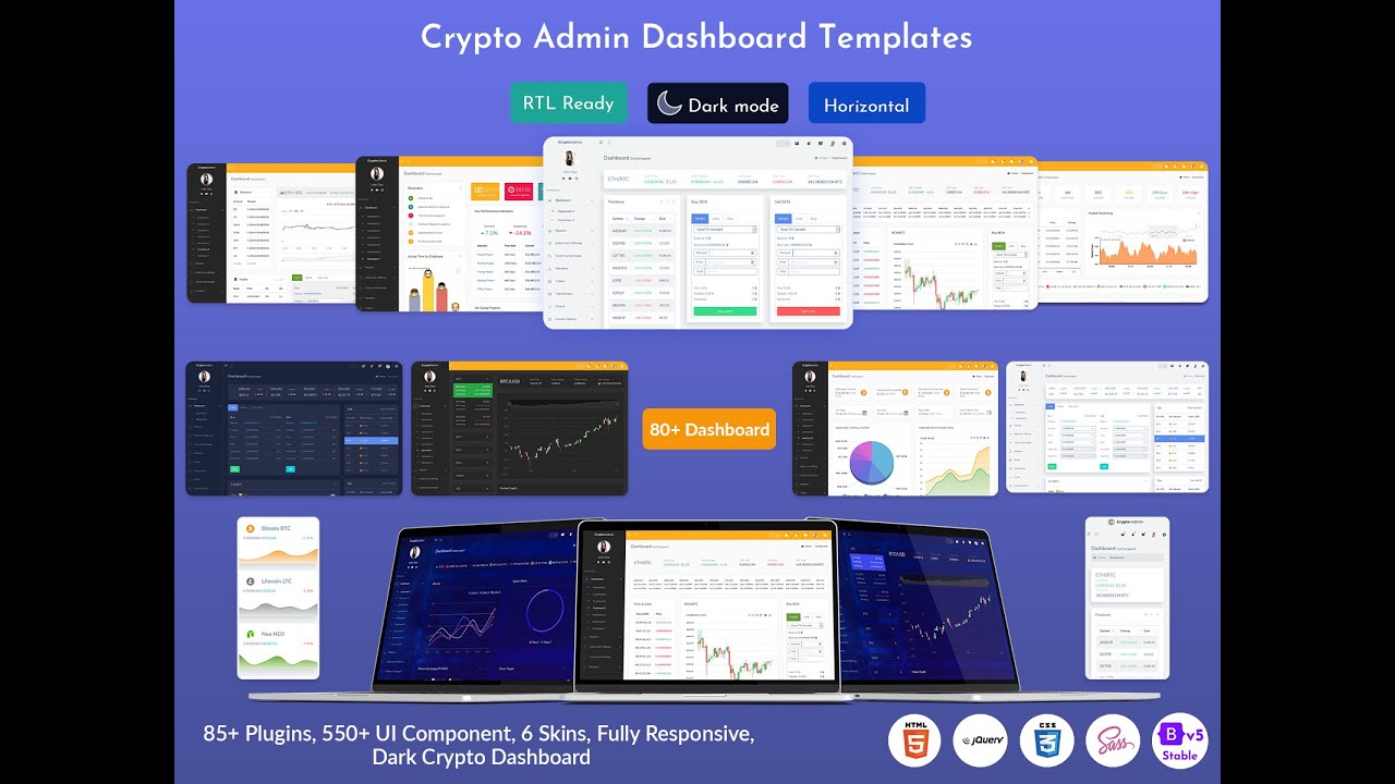 Crypto – Cryptocurrency Admin Dashboard Template With UI framework