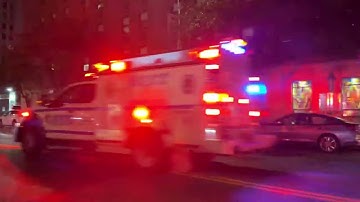 **3 NYPD ESU TRUCKS** RESPONDING ON YORK AVENUE ON UPPER EAST SIDE AREA OF MANHATTAN, NEW YORK CITY.