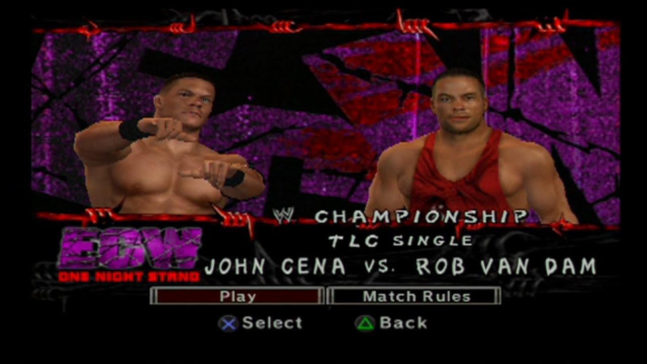 John Cena Vs Rob Van Dam Wwe Title Tlc Wwe Svr 07 Ps2 Youtube