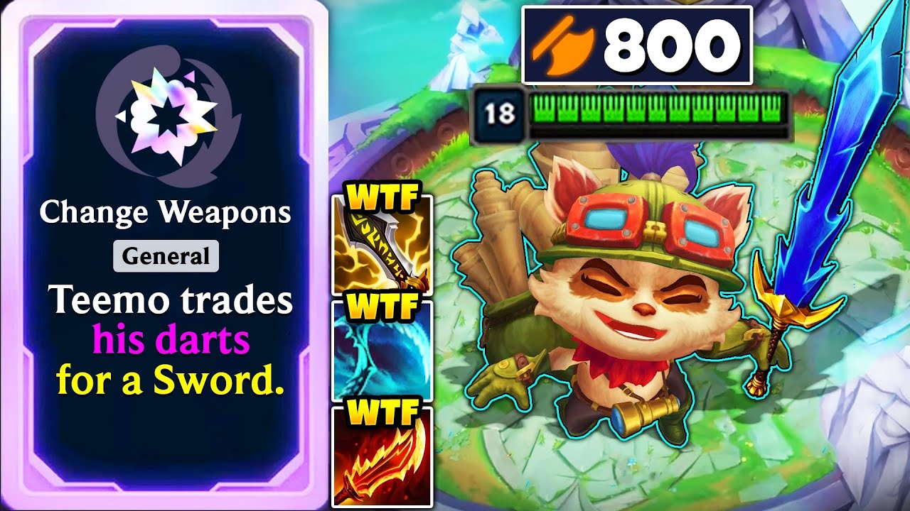 Teemo but I trade my Darts for a SWORD and it's hilarious (800+ ATTACK DAMAGE?!)