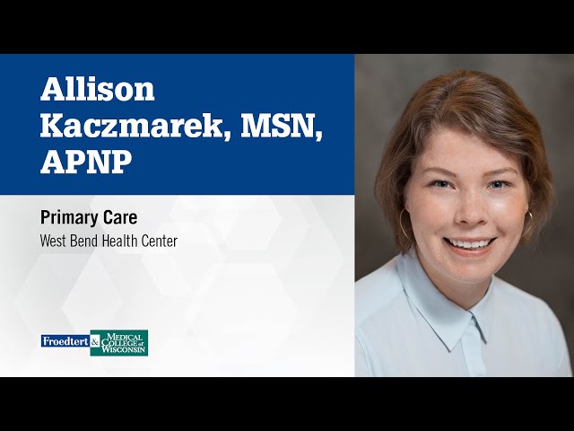 Watch Allison Kaczmarek, adult-gerontology primary care nurse practitioner on YouTube.