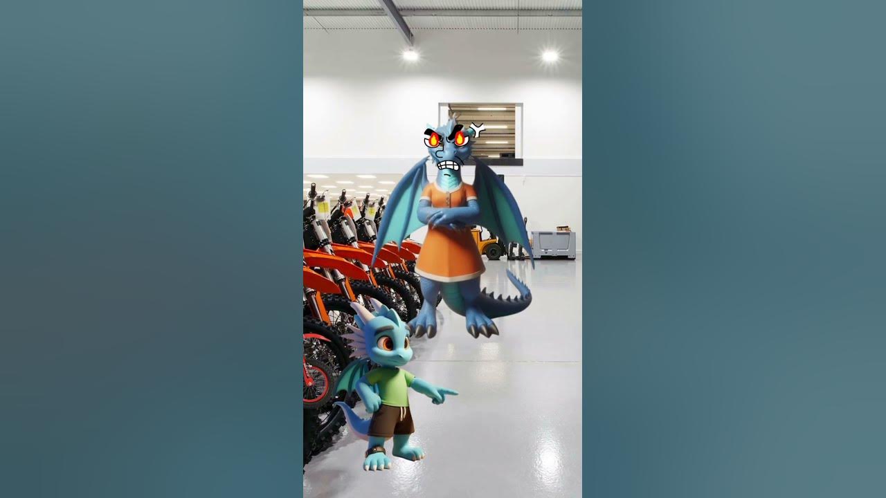 Yey, finally I got the motorbike I wanted ☺️ #dragon #dragons #shortdragonkids #drama