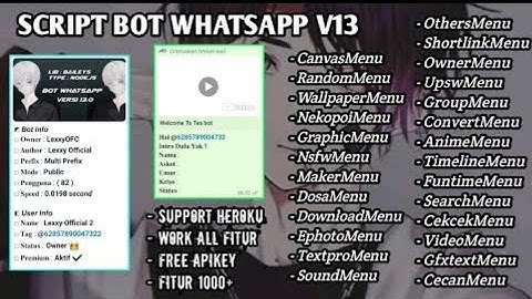 New Update SC Bot Wa Terbaru No Enc || Full Tutor Pemasangan || No Apikey || Free Base !