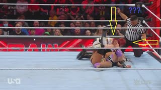 IYO SKY crawling between Referee's Pinfall count on Raw 10.17.22. Why didn't IYO break the count?