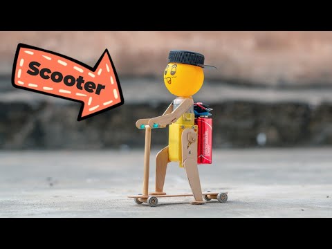 Amazing DIY Robot Scooter : How To Make With With Ice Cream Sticks, DC Motor U0026 Ball Bearing