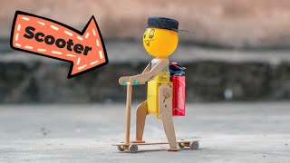 Amazing DIY Robot Scooter : How to Make with with Ice Cream Sticks, DC Motor & Ball Bearing