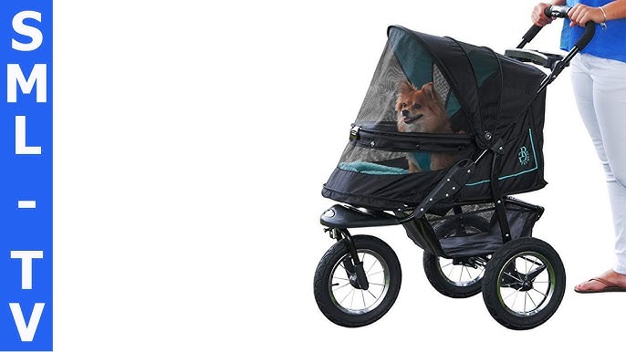 Retro Luxe Pet Stroller, Medium 4-Wheel Luxury Dog-Cat Stroller with Two  Openings, Foldable Pet Pram