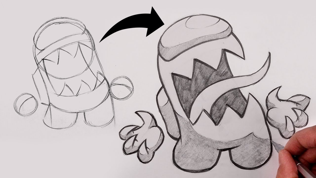How To Draw Imposter | Among Us | Sketch Tutorial (for BEGINNERS) - YouTube