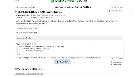 Java Practice It || 3.10 printStrings || method basics