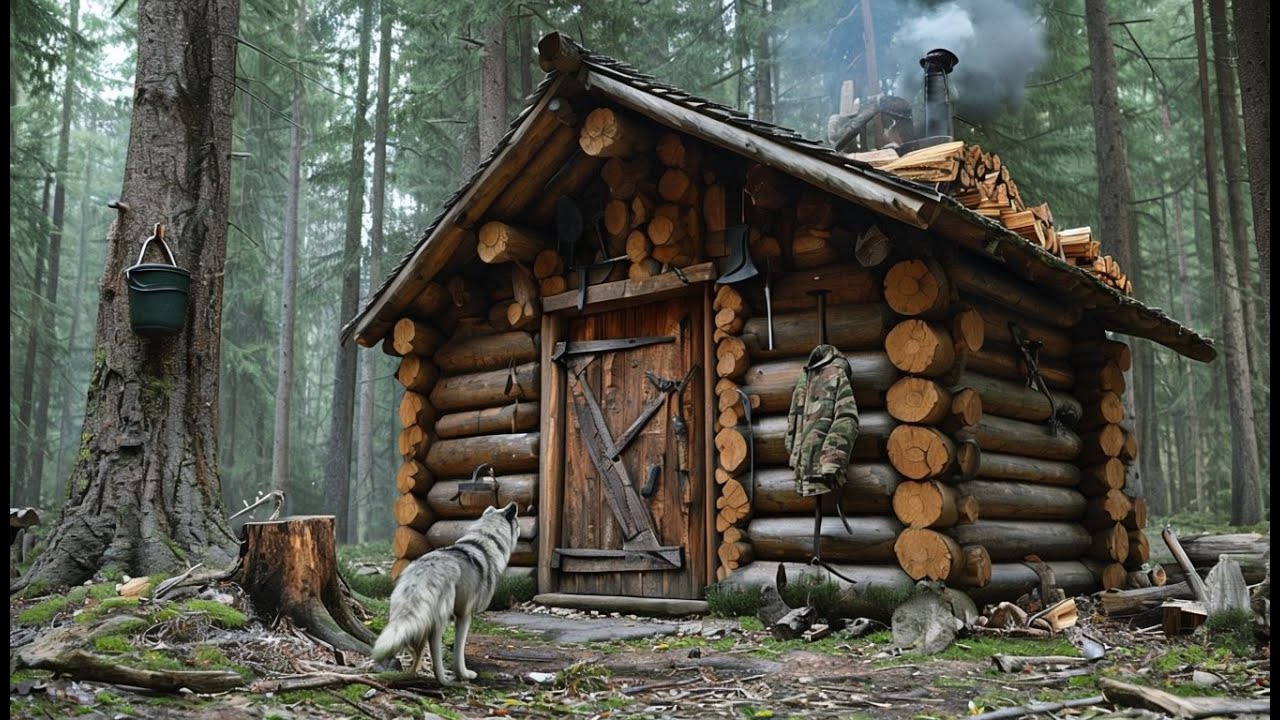 Living Off the Grid in a Cabin We Built Ourselves. Build Log Cabin ...