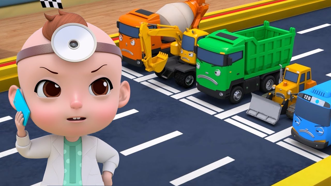 働く車の歌集🚧 | 5ごだいのくるま✋ | Five Little Cars 日本語
