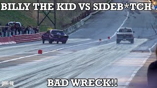 INSANE  NO PREP WRECK MUSTANG RIPPED APART WILKESBORO NC BILLY THE KID VS SIDEB*TCH