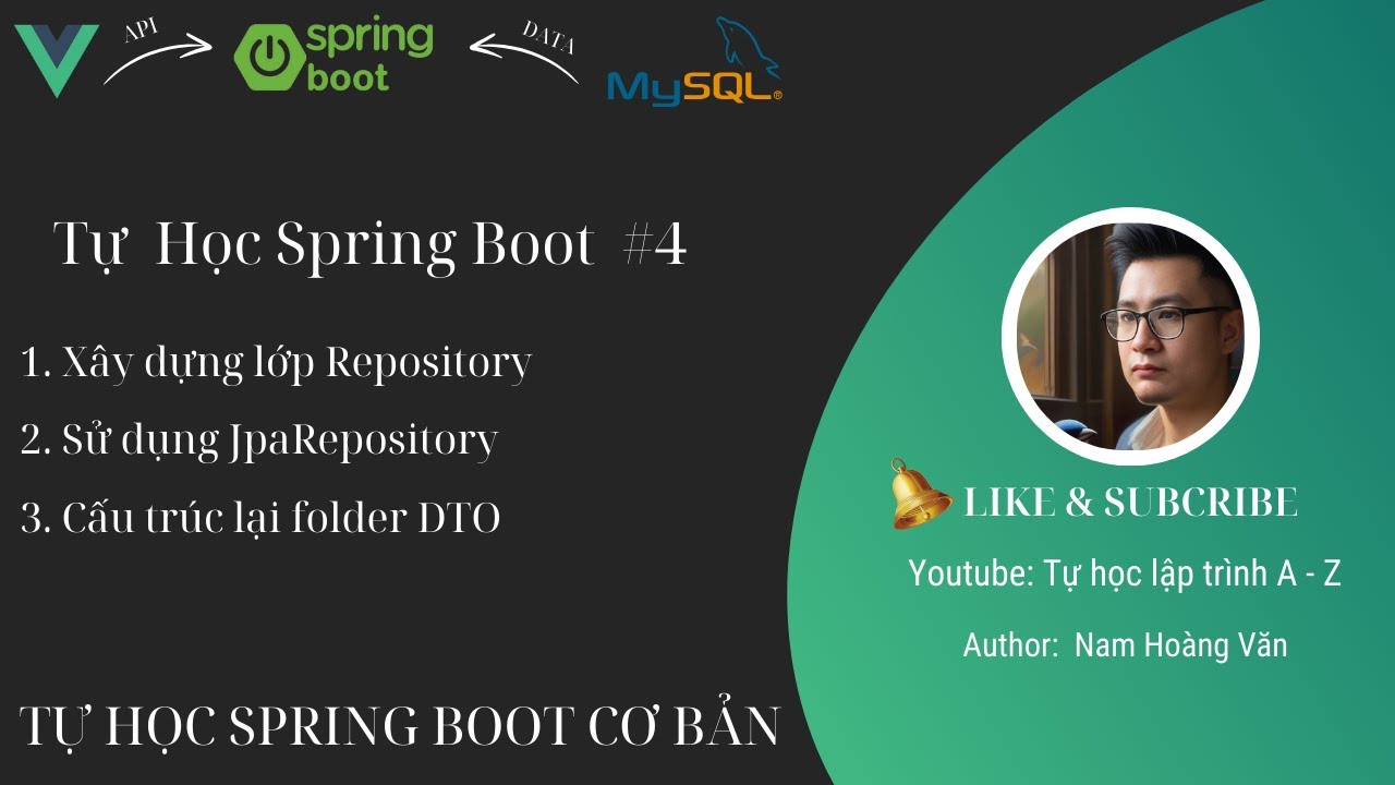 Tự học Java Spring Boot #4: Xây dựng lớp Repository - YouTube