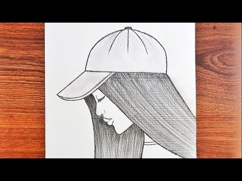 KOLAY ŞAPKALI KIZ ÇİZİMİ - Kolay Yoldan Güzel Kız Nasıl Çizilir / Easy Girl Drawing