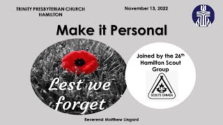 November-13-2022 - Make it Personal - Trinity Presbyterian Church Hamilton