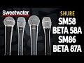 Shure Handheld Vocal Mics Compared: SM58 vs. Beta 58A vs. Beta 87A vs. SM86