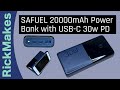 SAFUEL 20000mAh Power Bank with USB-C 30w PD