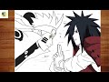 How to draw Naruto VS Madara | Naruto full body drawing Madara | Easy Step-by-Step Anime Tutorial