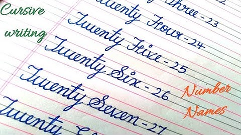 Cursive handwriting number names 21- 30 | Micro Learning