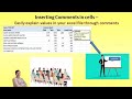 Inserting Comments in Cells in MS Excel @AnalysisWithChitrank 