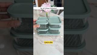 Glass Containers Set Of 6  Fridge Storage  Microwave  Dishwasher Safe shorts