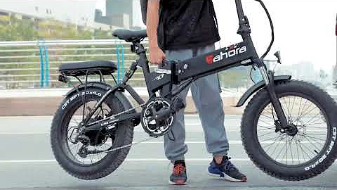 eAhora X7 Plus 750W Fat Tires Folding Electric Bike Full Suspension Hydraulic Brakes 48V Electric