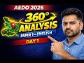 AEDO 2026 Paper 1 English Analysis | 360° Review | BPSC Day 1 Exam Breakdown 🔥