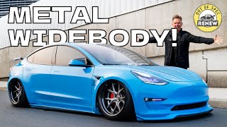 This Full Metal Widebody Tesla Model 3 Is Stunning!