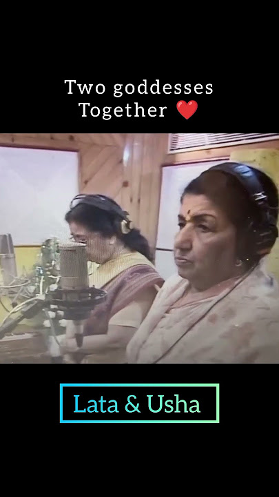 Lata & Usha Mangeshkar at song recording | hanuman aarati recording | arati kije hanuman lala ki