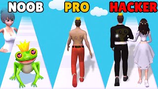 NOOB vs PRO vs HACKER in Frog Prince Rush screenshot 2