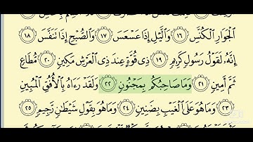 081 - 2 سورة التكوير من الآية 16 إلى الآية 29