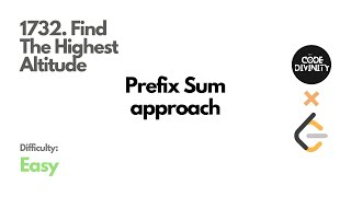 Find The Highest Altitude | LeetCode | Prefix Sum Approach #algorithm