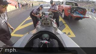 Onboard John Gauci's Supercharged Alcohol Altered Dragster Peter Byrne November 2019 Sydney.