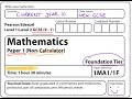 NEW SPEC (9-1) GCSE 2017 Set 1. Paper 1. FOUNDATION. NON CALCULATOR