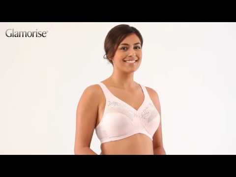 Glamorise Women's Full Figure Wirefree Minimizer Support Bra #1003