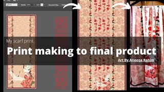 scarf printing process|digital print making process| how to create a print on illustrator | printing