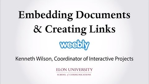 Weebly e-Portfolio - Embedding Documents and Creating Links Video