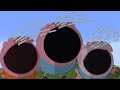 Crying pop peppa pig family in minecraft