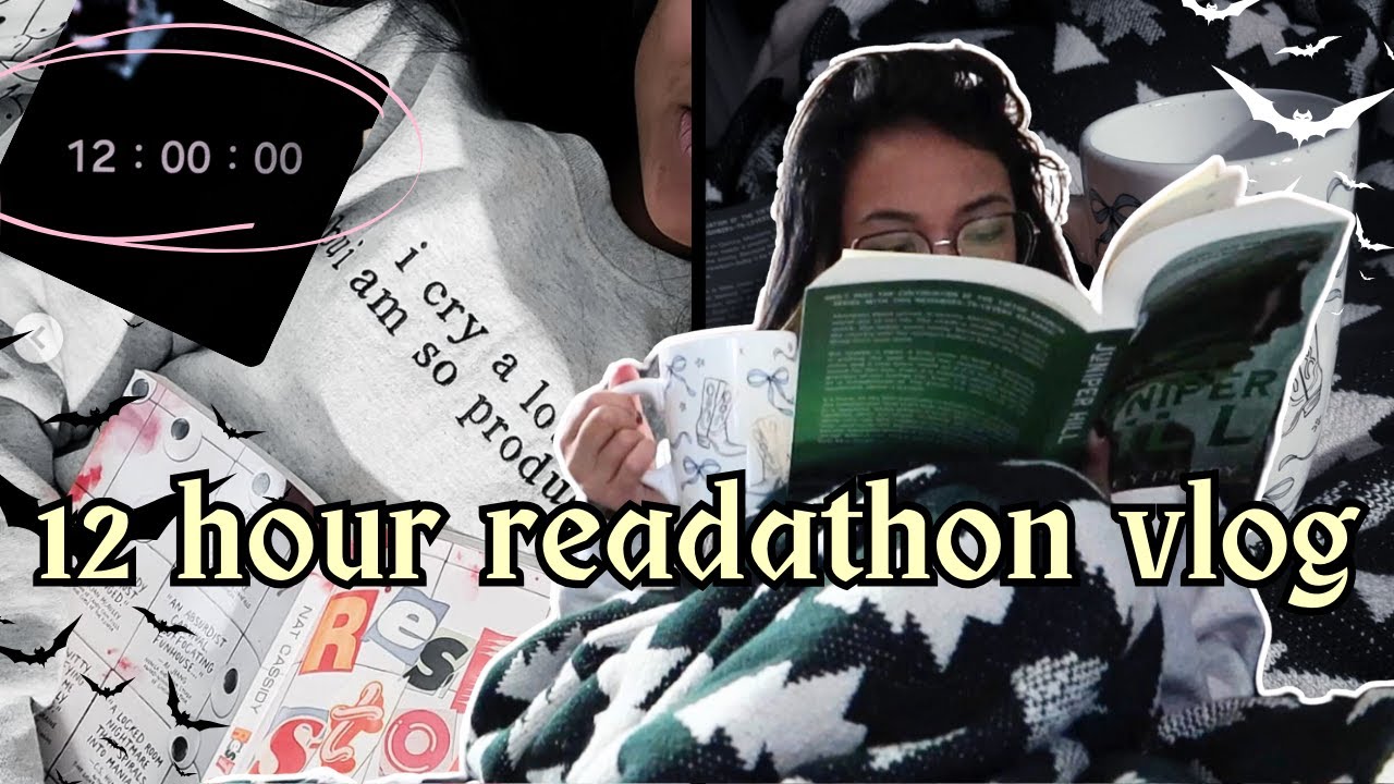 reading 3 books in a 12 hour readathon🖤 - YouTube