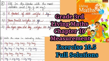 Measurement | Chapter 10 | Class 3 | Living maths 3 | Exercise 10.5 | Mathsadda |