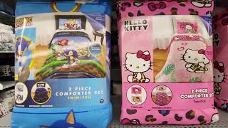 HELLO KITTY AND SONIC THE HEDGEHOG CARTOON CHARACTER 2 PIECE REVERSIBLE COMFORTER SET BEDROOM DECOR