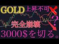 【上昇不可❌】ゴールド完全崩壊により3000$を切る:XAUUSD分析