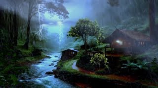 Thunderstorm Sleep Sounds ,Peace And Tranquility Ambience ,Window View,Cozy Rain Sounds ,rainforest