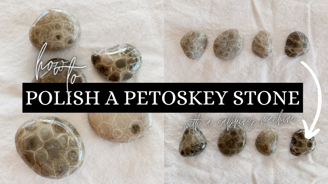 HOW TO POLISH A PETOSKEY STONE WITH A CABBING MACHINE YouTube