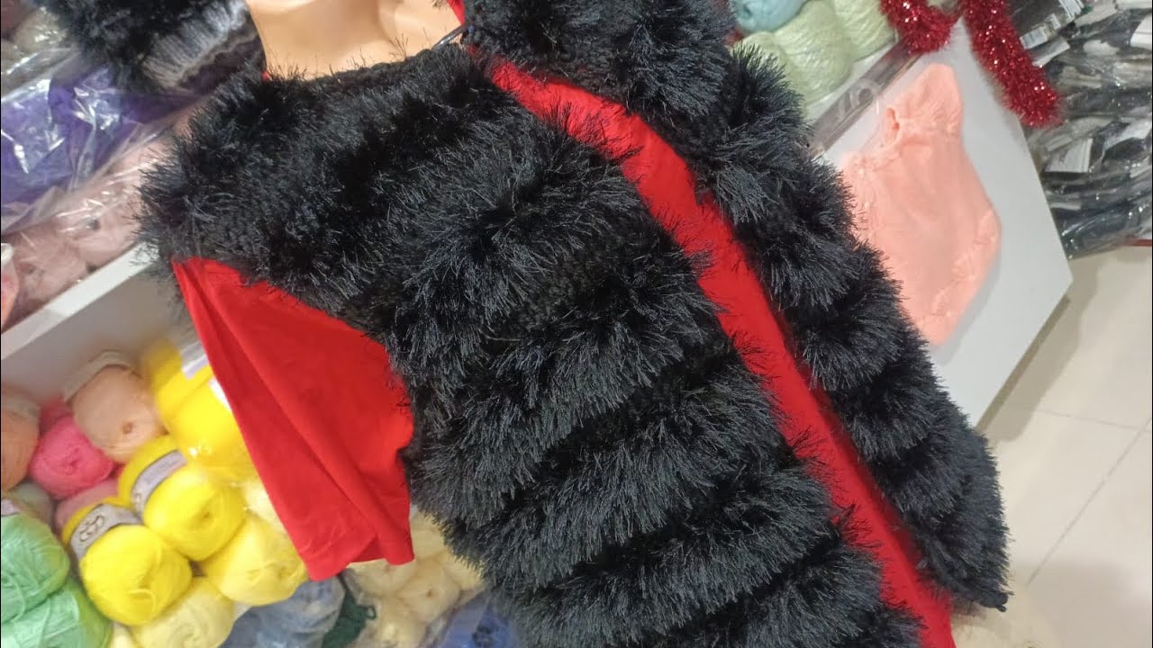 Kürk (Peluş) Örgü Yelek Modeli 👍 Knitting Pattern ❤️