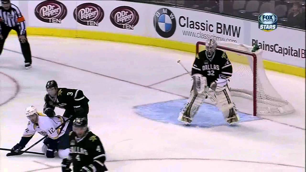 Mike Fisher vs Stephane Robidas fight Mar 12 1013 Nashville Predators