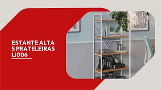 Estante Alta Kappesberg 5 Prateleiras Industrial Canela/Preto