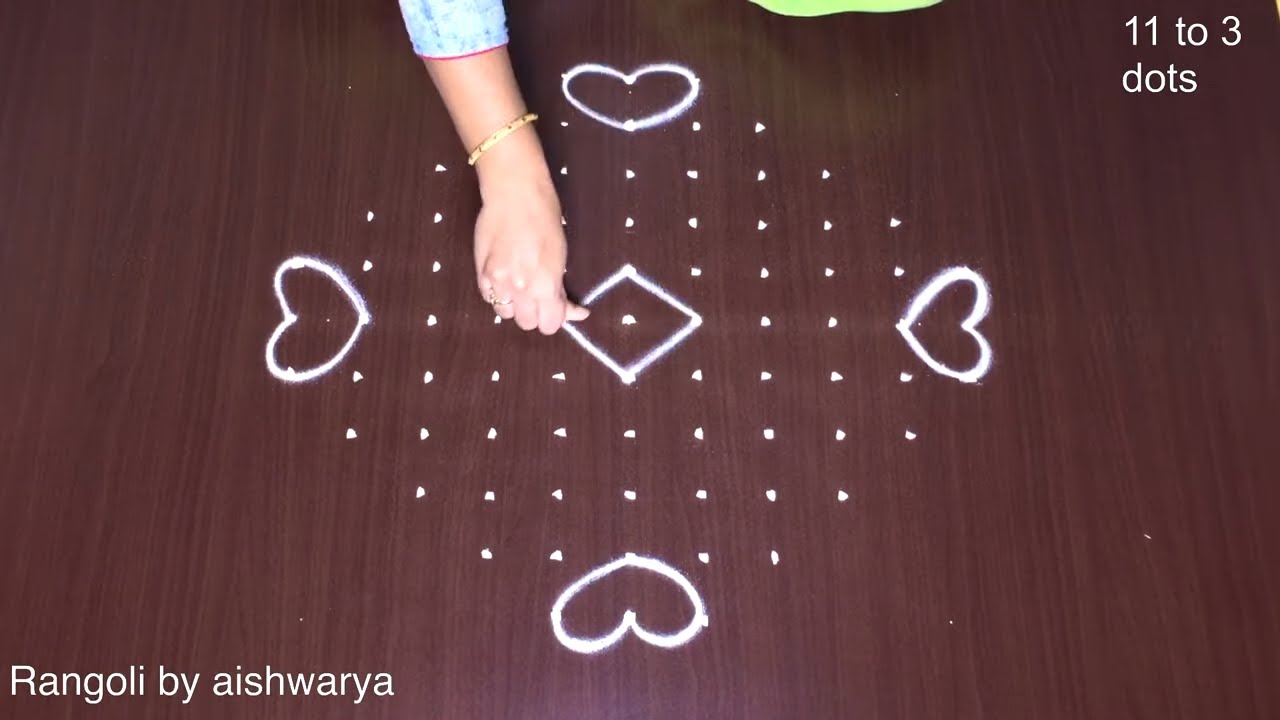 Big Diya Kolam Simple