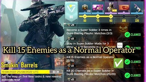 Call Of Duty Mobile Kill 15 Enemies as a Normal Operator Task Complete